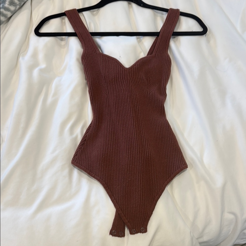 Abercrombie & Fitch Brown Bodysuit with Form-Fitting Design